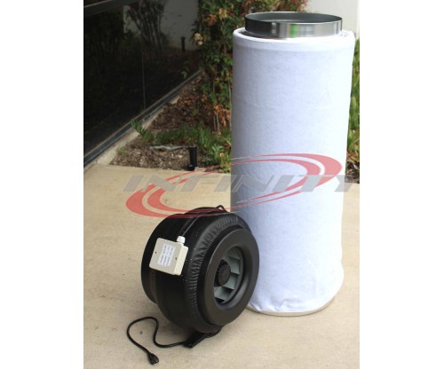 12" INLINE FAN BLOWER W/ CARBON FILTER CHARCOAL ODOR SCRUBBER HYDROPONICS